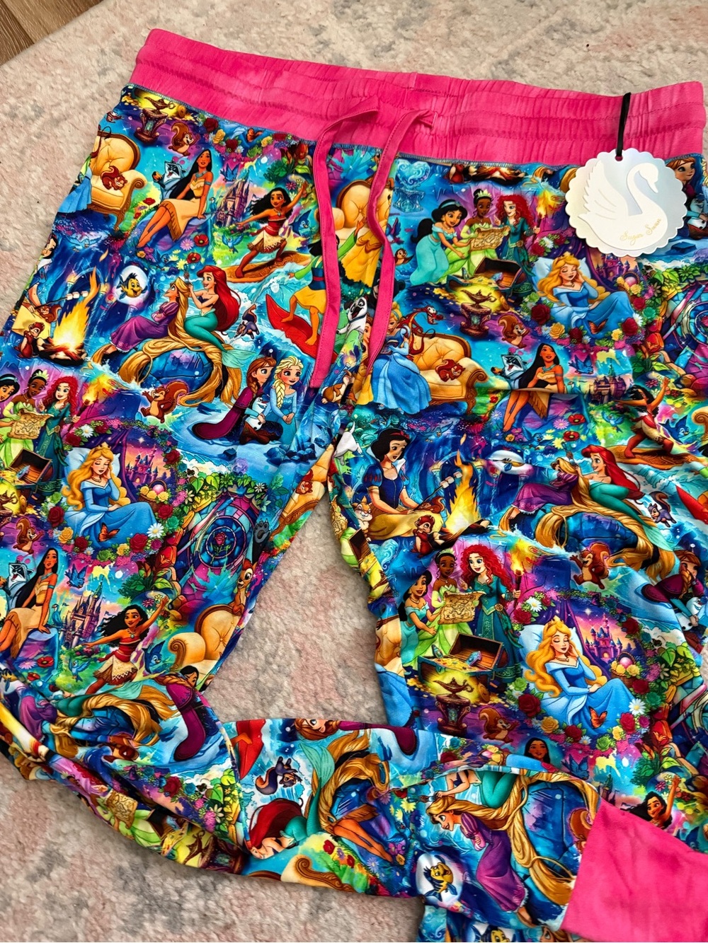 NWT sugar swan Disney Princess Print jogger Pants